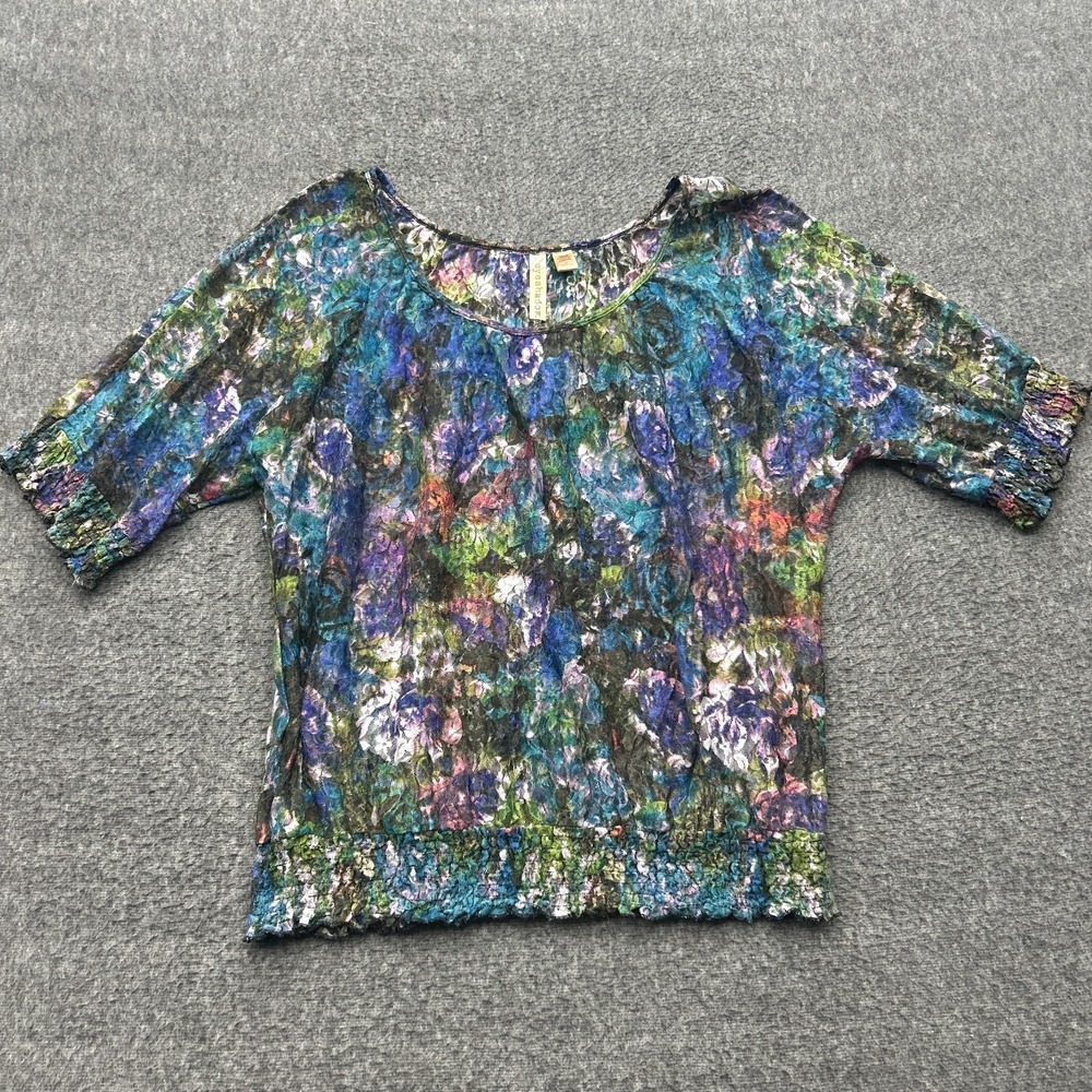 Eyeshadow Peasant Blouse Blouse 2X Floral Watercolor Whimsigoth Fairy Grunge